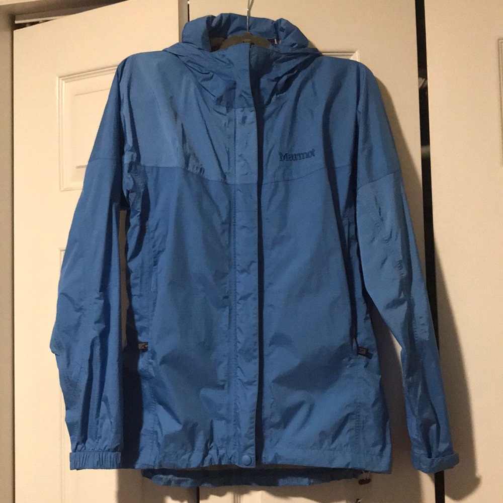 Marmot blue rain jacket